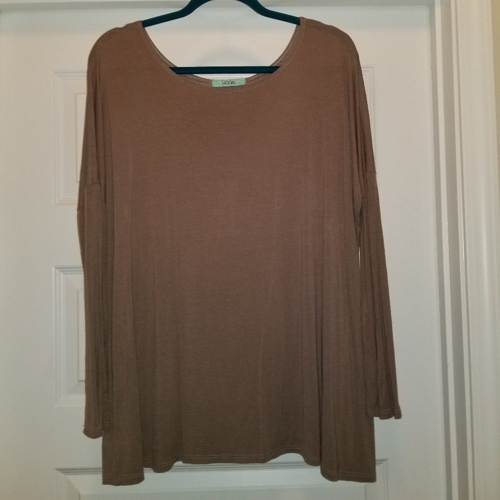 Karlie Long Sleeve Top Light Mocha Brown